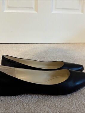 Nine West Black Leather Women's Ballet Flats